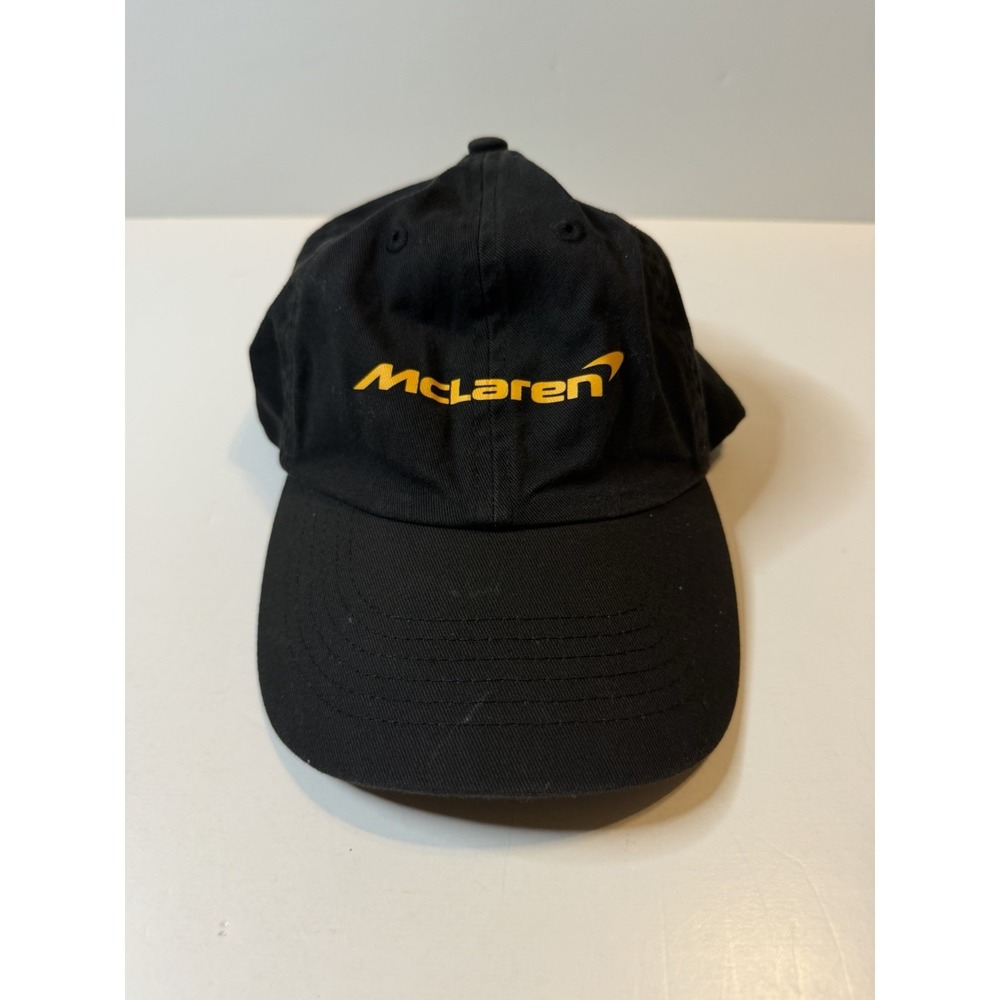 McLaren Black & Orange Strapback Hat Cap Adjustable
